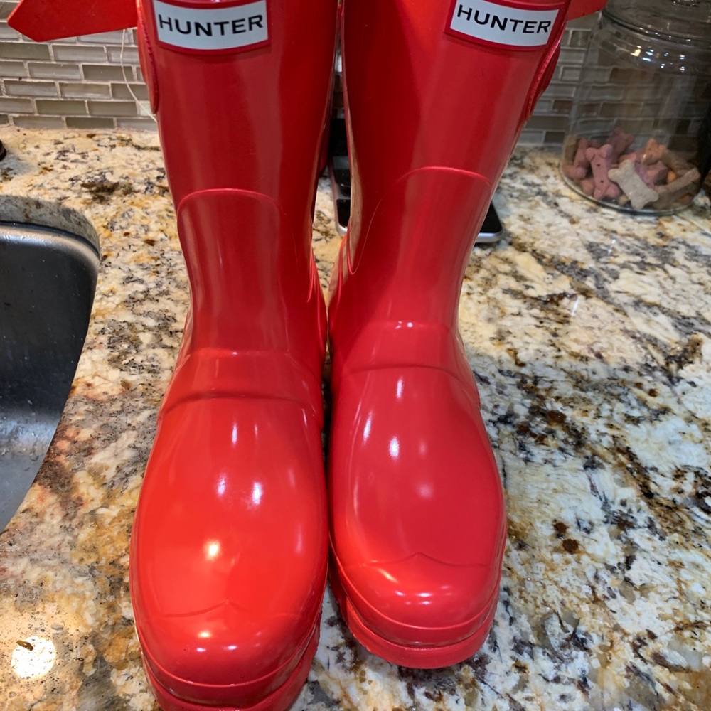 Hunter boots.  Size 10
